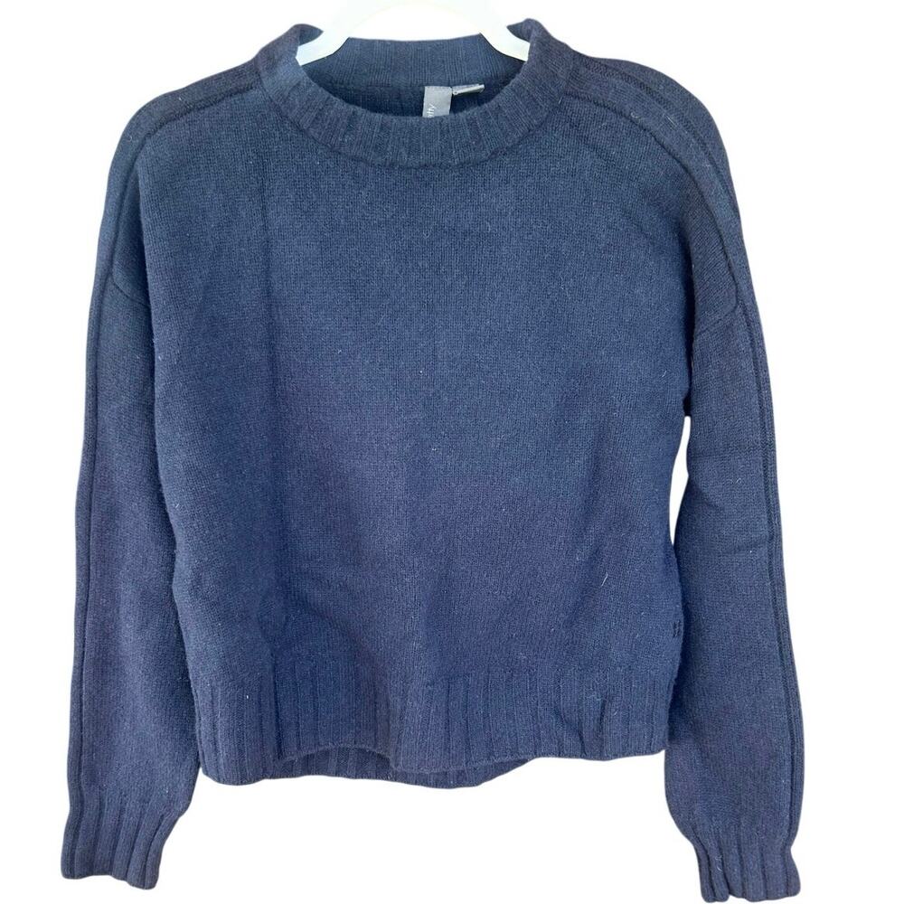 Sweaty Betty Navy Blue Wool Yak Blend Crewneck Sweater Women's Small Cozy Knit - Picture 2 of 6